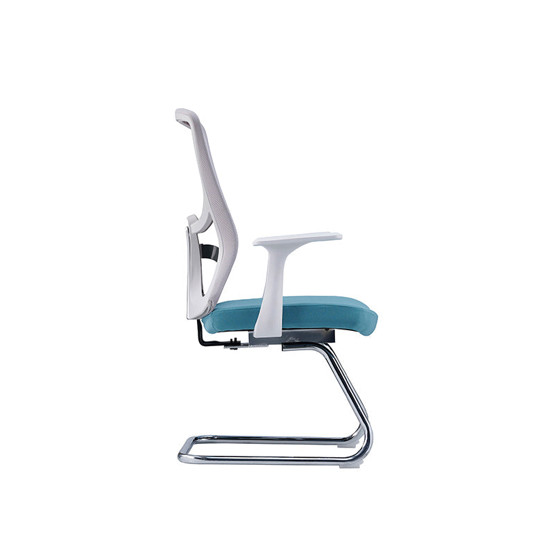 Modern Minimalist Mesh Cantilever Reception Chair - Breathable Backrest Ergonomic Lumbar Support Business-Ready Versatile Design Desk Chair For Home Office