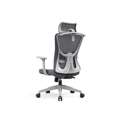 Modern Minimalist High-Back Mesh Staff Office Chair - Adjustable Headrest With Hanger Silent Casters Desk Chair For Home Office