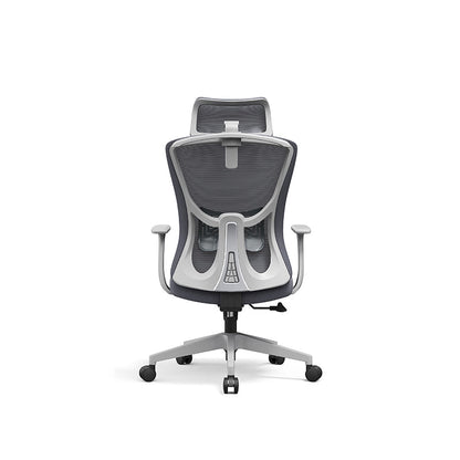 Modern Minimalist High-Back Mesh Staff Office Chair - Adjustable Headrest With Hanger Silent Casters Desk Chair For Home Office