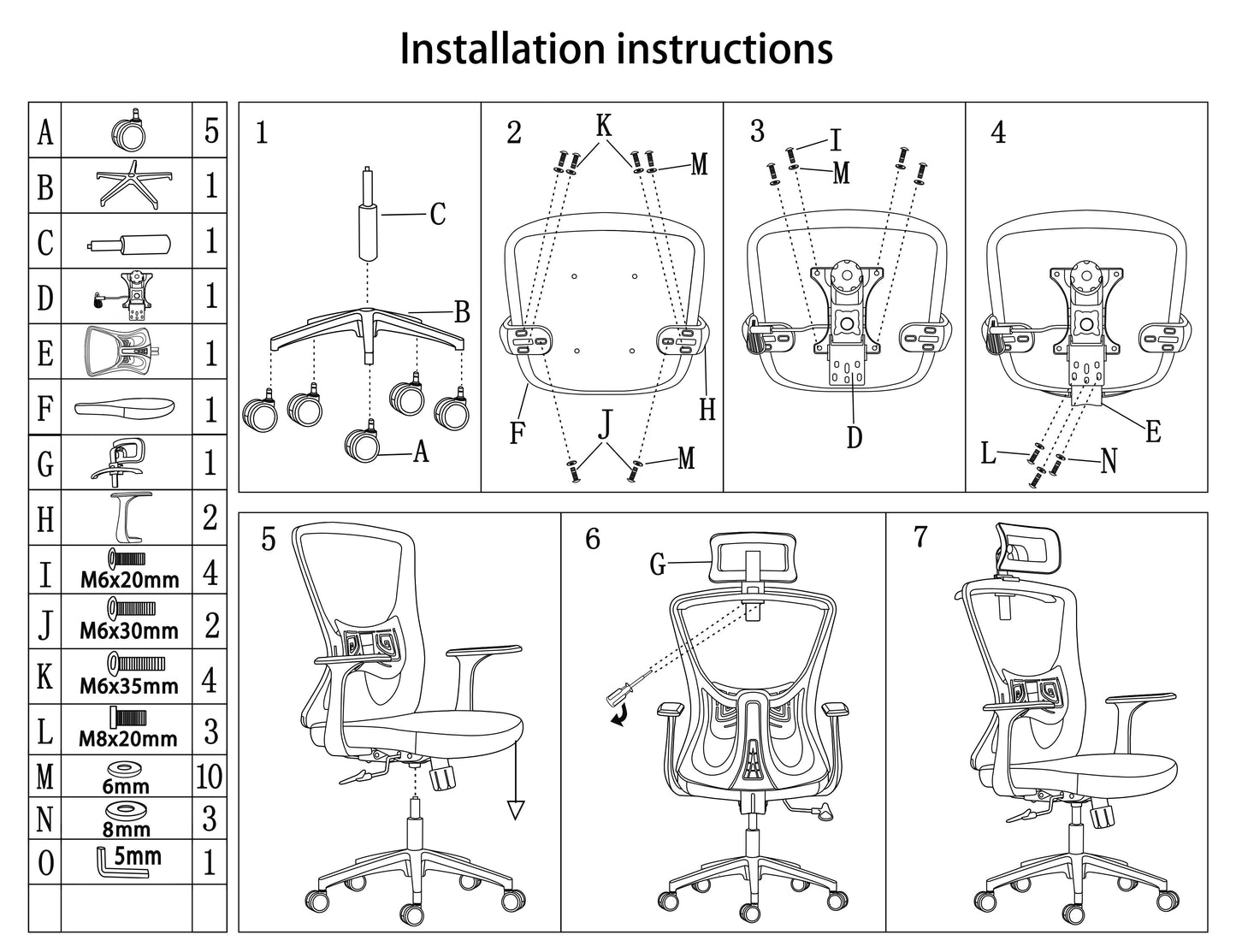 Modern Minimalist High-Back Mesh Staff Office Chair - Adjustable Headrest With Hanger Silent Casters Desk Chair For Home Office