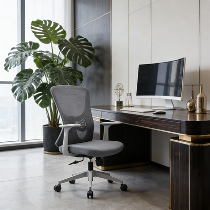 Minimalist Reinforced Mesh Desk Chair - Durable PP Base & Breathable Backrest Cost-Effective Seating Office Chair For Home Office
