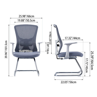 Modern Minimalist Mesh Cantilever Reception Chair - Breathable Mesh Ergonomic Electroplated Steel Frame Office Chair For Home Office