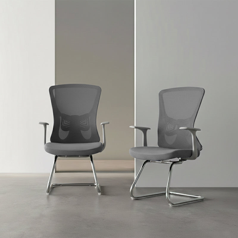 Modern Minimalist Mesh Cantilever Reception Chair - Breathable Mesh Ergonomic Electroplated Steel Frame Office Chair For Home Office