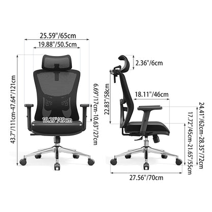 Modern Minimalist High-Back Mesh Executive Chair - High-Load Electroplated Base & Silent Casters Ergonomic Office Chair For Home Office