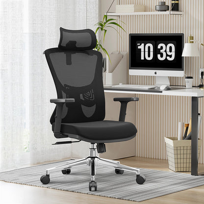 Modern Minimalist High-Back Mesh Executive Chair - High-Load Electroplated Base & Silent Casters Ergonomic Office Chair For Home Office