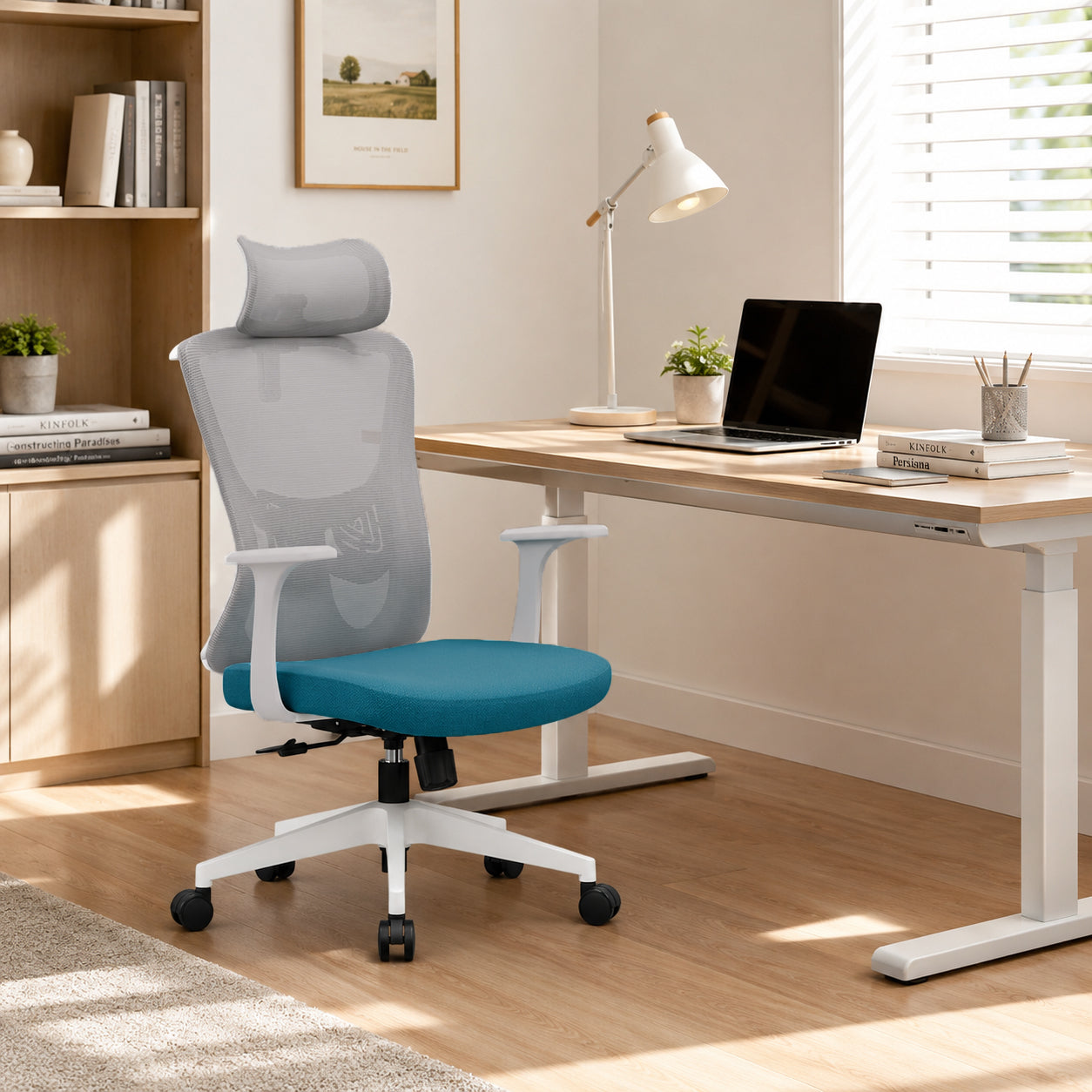Sleek Minimalist Mesh High-Back Manager Chair - 2D Adjustable TPU Armrests Ergonomic Office Chair For Home Office
