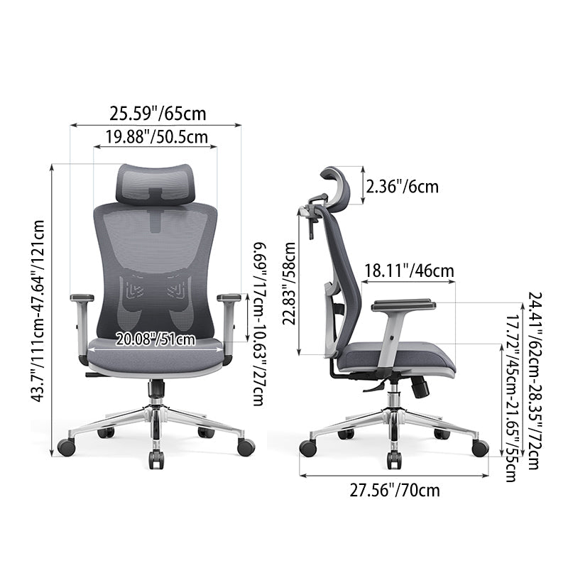 Modern Stylish High-Back Manager Office Chair - Soft Fixed Lumbar Support Electroplated Base Ergonomic Executive Chair For Home Office