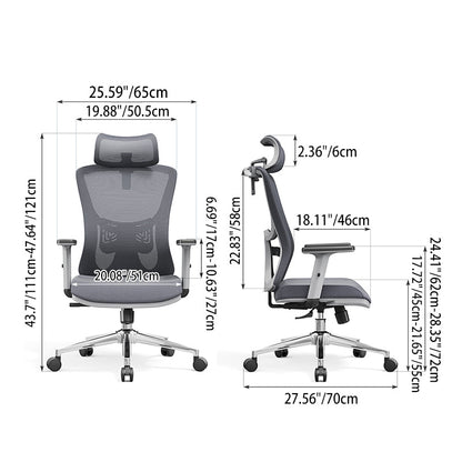 Modern Stylish High-Back Manager Office Chair - Soft Fixed Lumbar Support Electroplated Base Ergonomic Executive Chair For Home Office