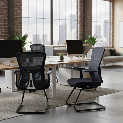 Versatile Business-Ready Design Mesh Cantilever Office Chair - Minimalist High-Strength Breathable Mesh Backrest Desk Chair For Home Office
