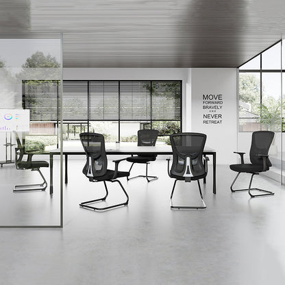 Versatile Business-Ready Design Mesh Cantilever Office Chair - Minimalist High-Strength Breathable Mesh Backrest Desk Chair For Home Office