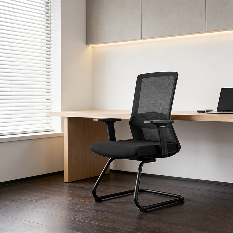 Modern Minimalist Breathable Mesh Office Chair With Lumbar Support - High Density Foam Seat Steel Desk Chair For Home Office