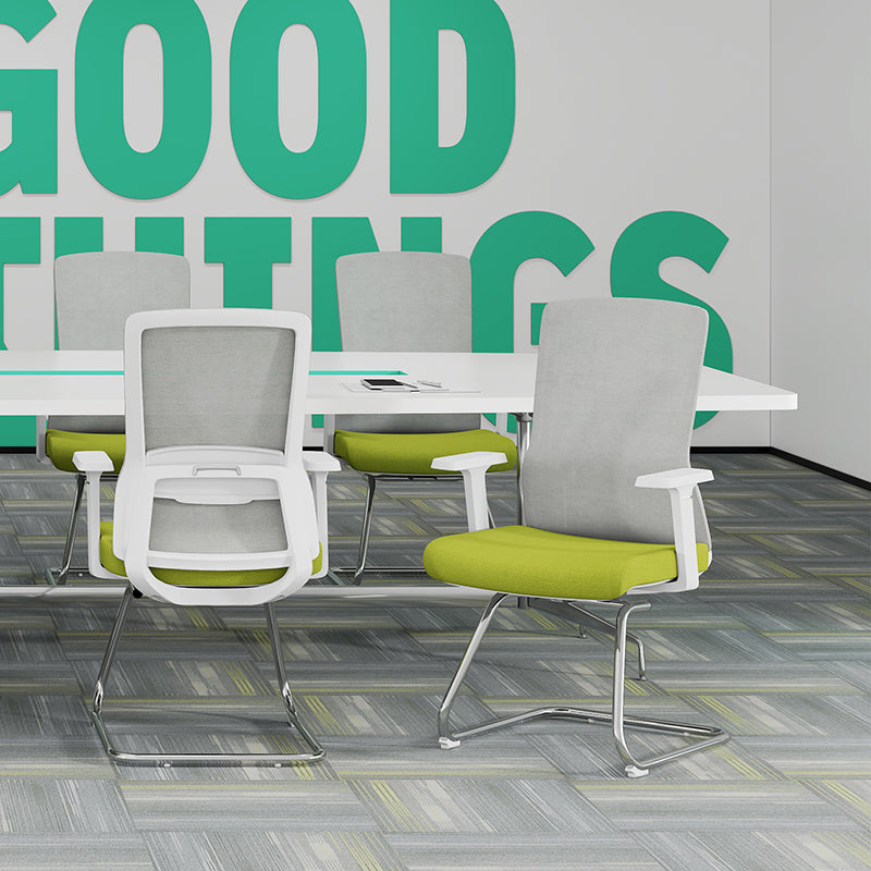 Modern Minimalist Aesthetic Mesh Reception Desk Chair With Lumbar Support - Electroplated Steel Frame Office Chair For Home Office