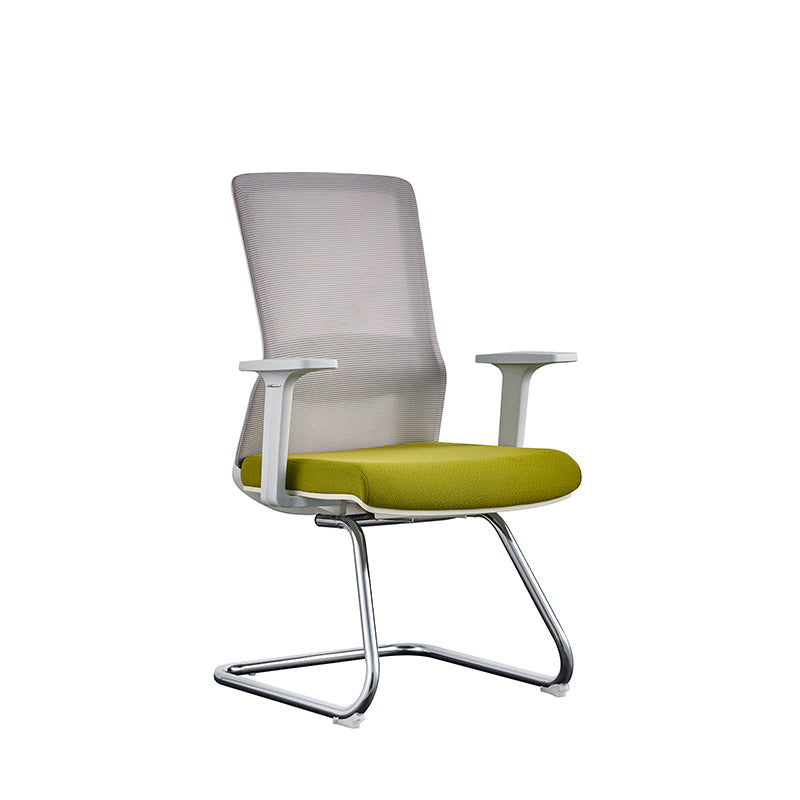 Modern Minimalist Aesthetic Mesh Reception Desk Chair With Lumbar Support - Electroplated Steel Frame Office Chair For Home Office