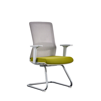 Modern Minimalist Aesthetic Mesh Reception Desk Chair With Lumbar Support - Electroplated Steel Frame Office Chair For Home Office
