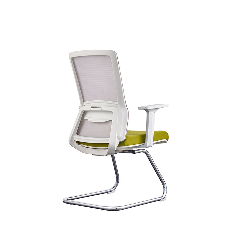 Modern Minimalist Aesthetic Mesh Reception Desk Chair With Lumbar Support - Electroplated Steel Frame Office Chair For Home Office