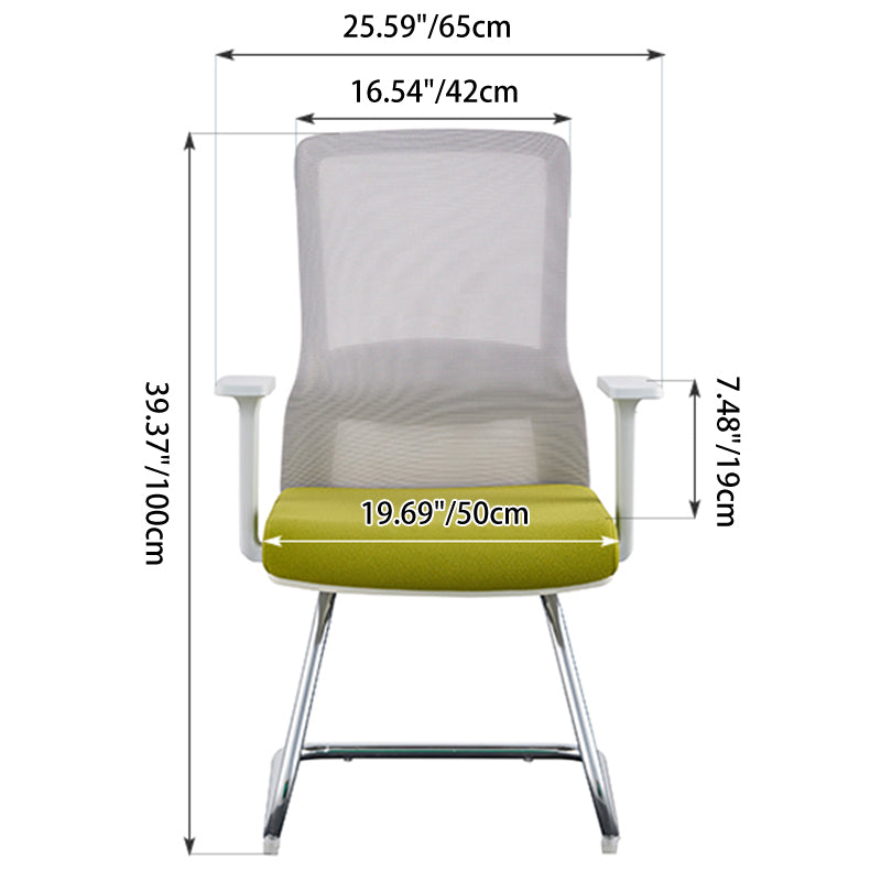 Modern Minimalist Aesthetic Mesh Reception Desk Chair With Lumbar Support - Electroplated Steel Frame Office Chair For Home Office