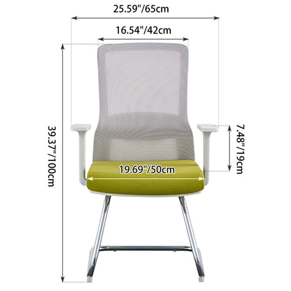 Modern Minimalist Aesthetic Mesh Reception Desk Chair With Lumbar Support - Electroplated Steel Frame Office Chair For Home Office