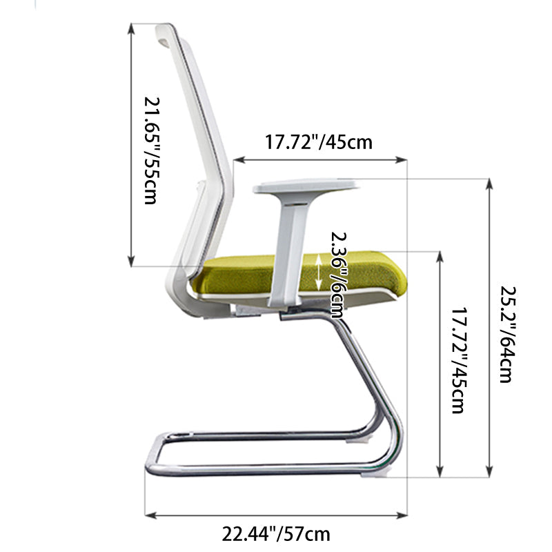 Modern Minimalist Aesthetic Mesh Reception Desk Chair With Lumbar Support - Electroplated Steel Frame Office Chair For Home Office