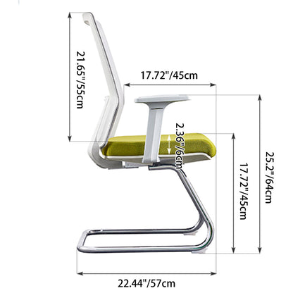 Modern Minimalist Aesthetic Mesh Reception Desk Chair With Lumbar Support - Electroplated Steel Frame Office Chair For Home Office