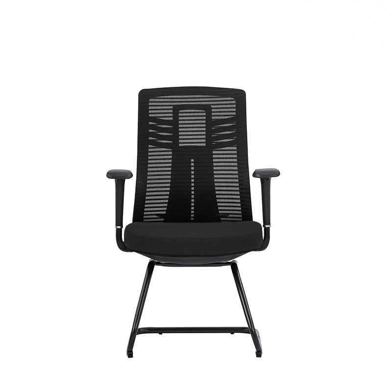 Modern Ergonomic Executive Mesh Desk Chair With Adjustable Lumbar Support - Black Sled Base Meeting Seating Office Chair For Home Office