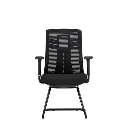 Modern Ergonomic Executive Mesh Desk Chair With Adjustable Lumbar Support - Black Sled Base Meeting Seating Office Chair For Home Office