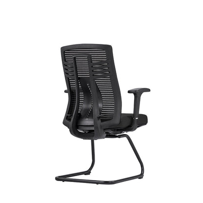 Modern Ergonomic Executive Mesh Desk Chair With Adjustable Lumbar Support - Black Sled Base Meeting Seating Office Chair For Home Office