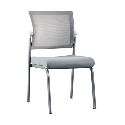 Modern Ergonomic White & Gray Mesh Office Chair - Professional Meeting & Guest Seating With Heavy-Duty Steel Base Desk Chair For Home Office