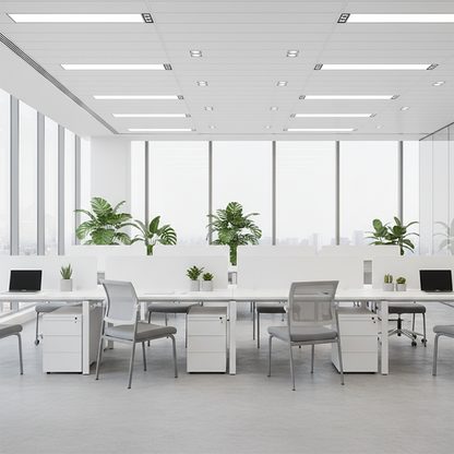Modern Ergonomic White & Gray Mesh Office Chair - Professional Meeting & Guest Seating With Heavy-Duty Steel Base Desk Chair For Home Office