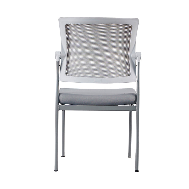 Modern Ergonomic White & Gray Mesh Office Chair - Professional Meeting & Guest Seating With Heavy-Duty Steel Base Desk Chair For Home Office