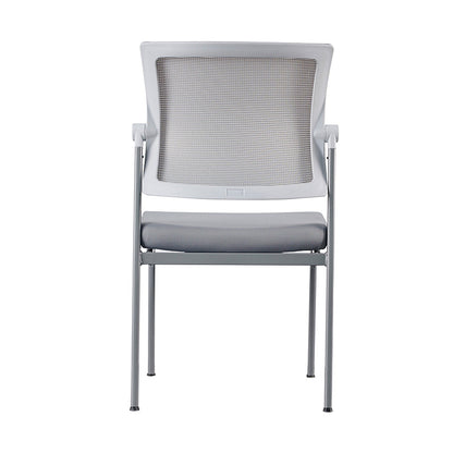 Modern Ergonomic White & Gray Mesh Office Chair - Professional Meeting & Guest Seating With Heavy-Duty Steel Base Desk Chair For Home Office