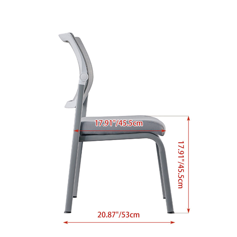 Modern Ergonomic White & Gray Mesh Office Chair - Professional Meeting & Guest Seating With Heavy-Duty Steel Base Desk Chair For Home Office