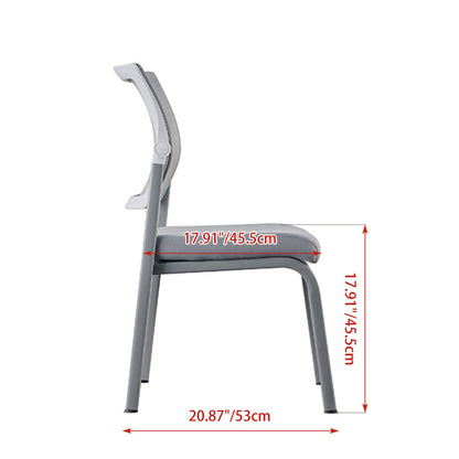Modern Ergonomic White & Gray Mesh Office Chair - Professional Meeting & Guest Seating With Heavy-Duty Steel Base Desk Chair For Home Office