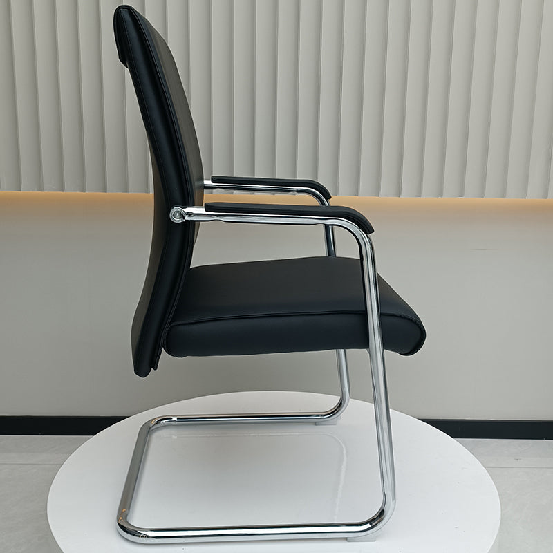 Modern Cantilever Desk Chair With Heavy-Duty Steel Frame & High-Density Foam - Black Executive Office Chair For Home Office