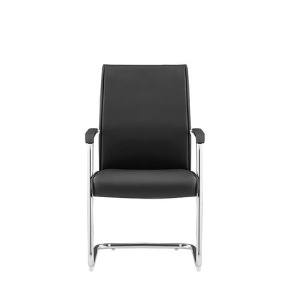 Modern Cantilever Desk Chair With Heavy-Duty Steel Frame & High-Density Foam - Black Executive Office Chair For Home Office