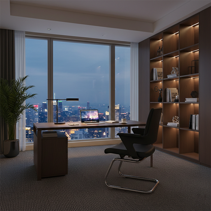 Modern High Back Executive PU Leather Conference Desk Chair - 180° Swivel Return Base Office Chair For Home Office