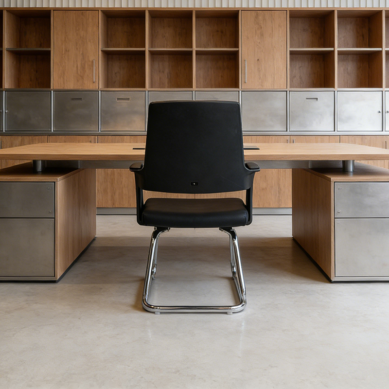 Modern High Back Executive PU Leather Conference Desk Chair - 180° Swivel Return Base Office Chair For Home Office