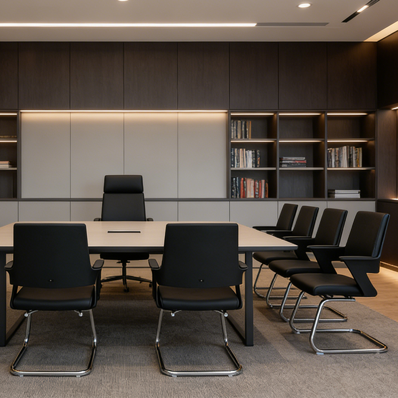 Modern High Back Executive PU Leather Conference Desk Chair - 180° Swivel Return Base Office Chair For Home Office