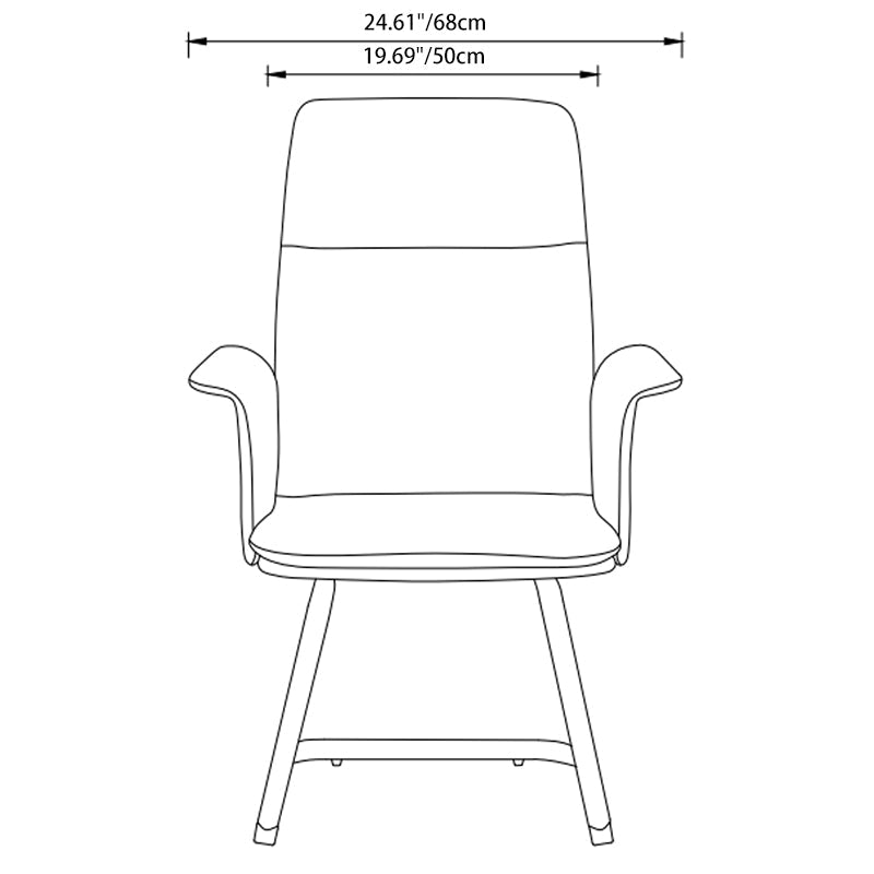 Modern Corporate Reception Desk Chair With Molded Wood Core - Luxury Executive Office Chair With Chrome Arch Frame For Home Office