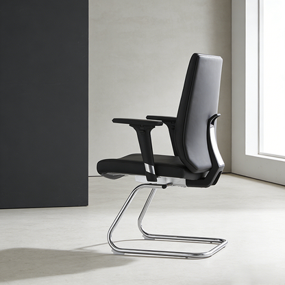 Modern Corporate Executive Desk Chair With 3D Multi-Directional Armrests & PU Leather - High-End Office Reception Chair For Home Office