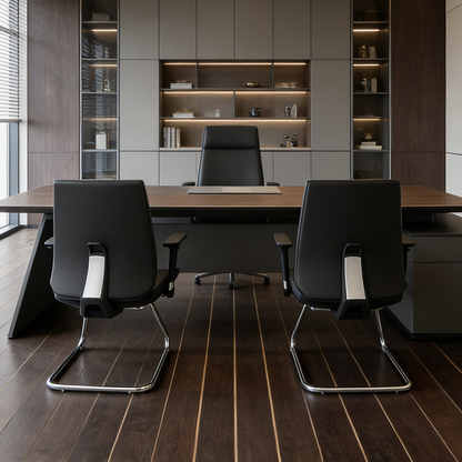 Modern Corporate Executive Desk Chair With 3D Multi-Directional Armrests & PU Leather - High-End Office Reception Chair For Home Office
