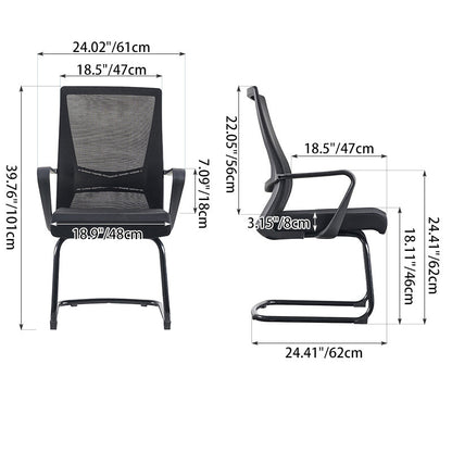 Modern Minimalist Executive Ergonomic Breathable Mesh Office Chair - Durable Matte Black Frame Desk Chair For Home Office
