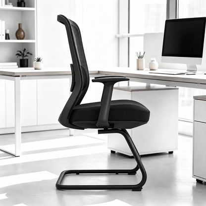 Modern Luxury Executive Desk Chair With Adjustable Lumbar Support - Breathable Mesh & Durable Black Frame Office Chair For Home Office