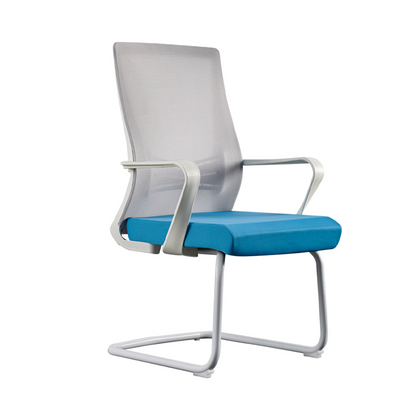 Modern High Back Executive Mesh Chair With Ergonomic Support - Blue Seat Cushion White Frame Desk Chair For Home Office