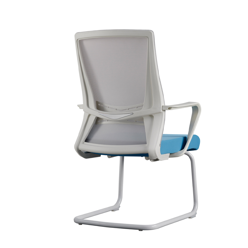 Modern High Back Executive Mesh Chair With Ergonomic Support - Blue Seat Cushion White Frame Desk Chair For Home Office