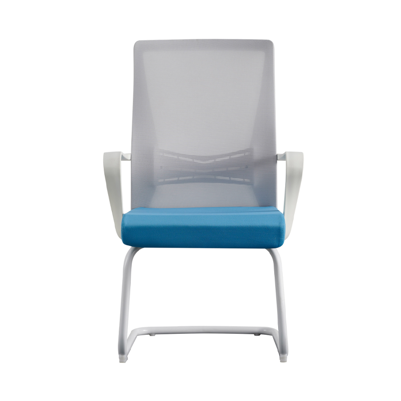 Modern High Back Executive Mesh Chair With Ergonomic Support - Blue Seat Cushion White Frame Desk Chair For Home Office