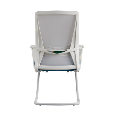 Modern High Back Executive Mesh Chair With Ergonomic Support - Blue Seat Cushion White Frame Desk Chair For Home Office