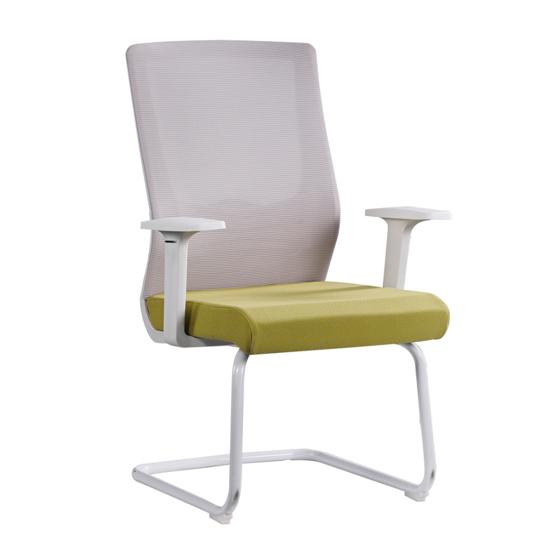 Modern Executive Breathable Mesh Office Chair With White Cantilever Frame - Ergonomic Support Desk Chair For Home Office