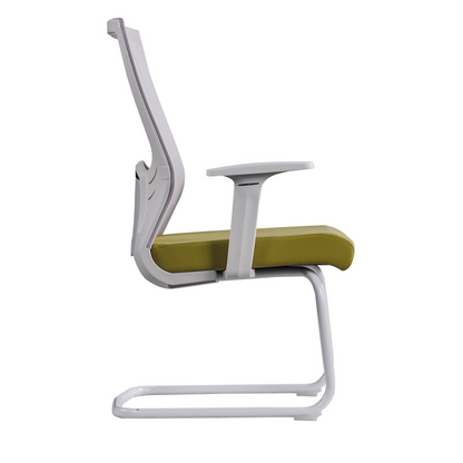 Modern Executive Breathable Mesh Office Chair With White Cantilever Frame - Ergonomic Support Desk Chair For Home Office