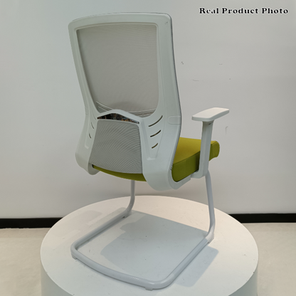 Modern Executive Breathable Mesh Office Chair With White Cantilever Frame - Ergonomic Support Desk Chair For Home Office
