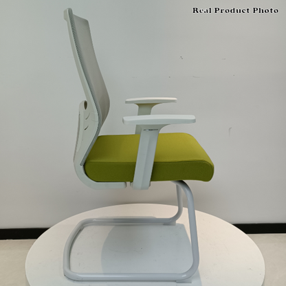 Modern Executive Breathable Mesh Office Chair With White Cantilever Frame - Ergonomic Support Desk Chair For Home Office